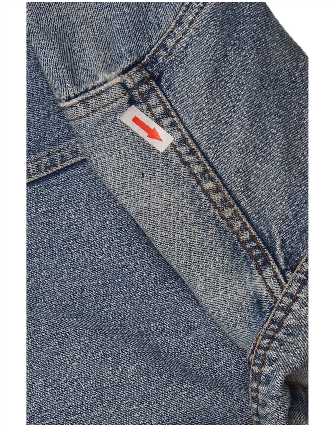 Укороченная женская джинсовая куртка VINTAGE UK 14, средний синий цвет