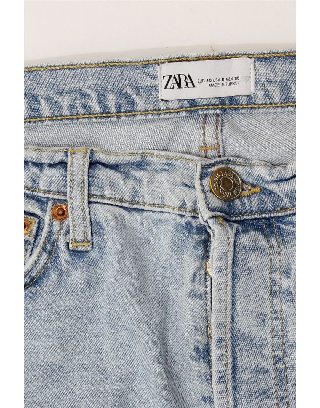 Женские прямые джинсы Zara EU 40 Medium W30 L26 Синие