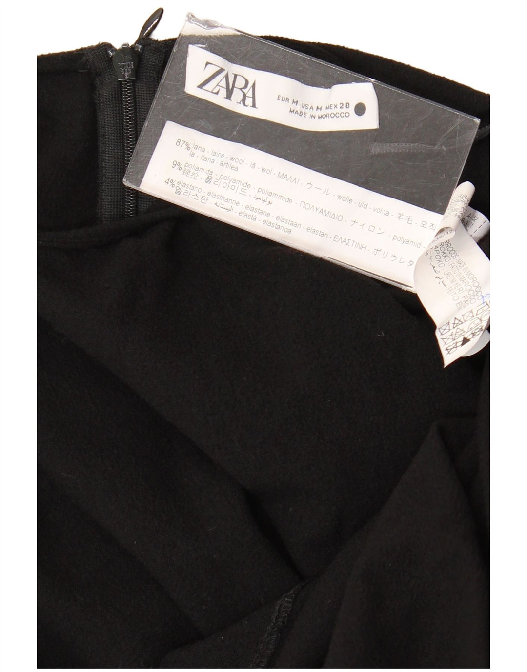 Женское платье макси с длинным рукавом ZARA UK 12, средний черный, шерсть
