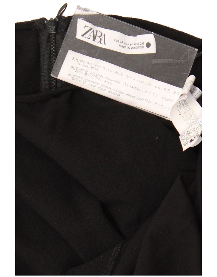 Женское платье макси с длинным рукавом ZARA UK 12, средний черный, шерсть