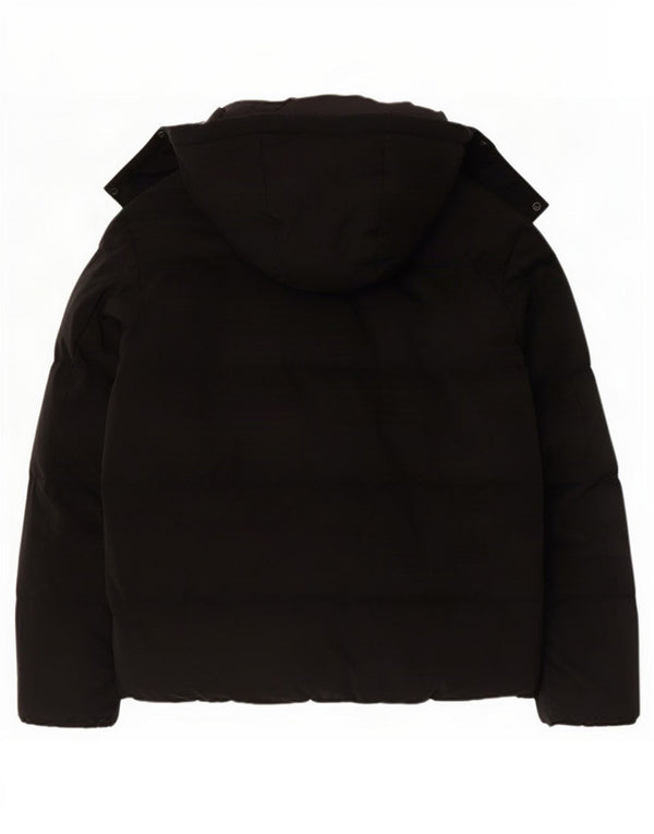 Мужская стеганая куртка с капюшоном Zara UK 38, средний черный полиэстер