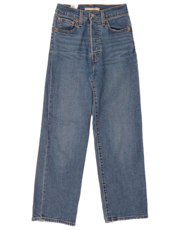 Женские прямые джинсы Levi's с завышенной талией W24 L27, синий хлопок