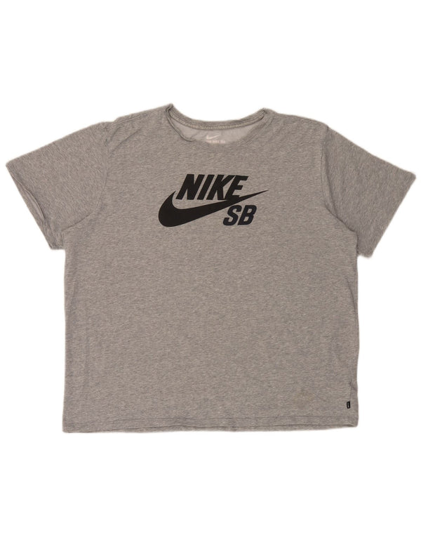 Мужская футболка с рисунком Nike Athletic Cut 2XL, серая в крапинку