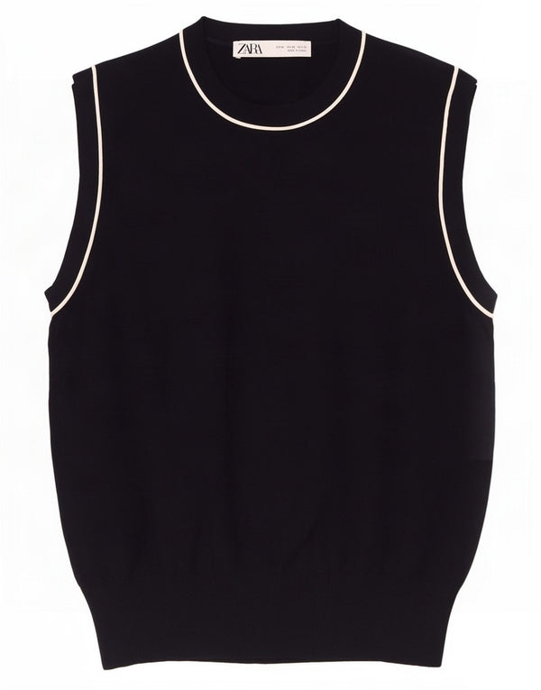 Женский жилет Zara UK 18 XL Темно-синий из вискозы