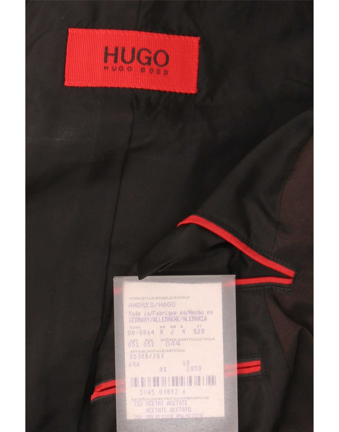 Мужской пиджак Hugo Boss EU 44 XS Коричневый ацетат
