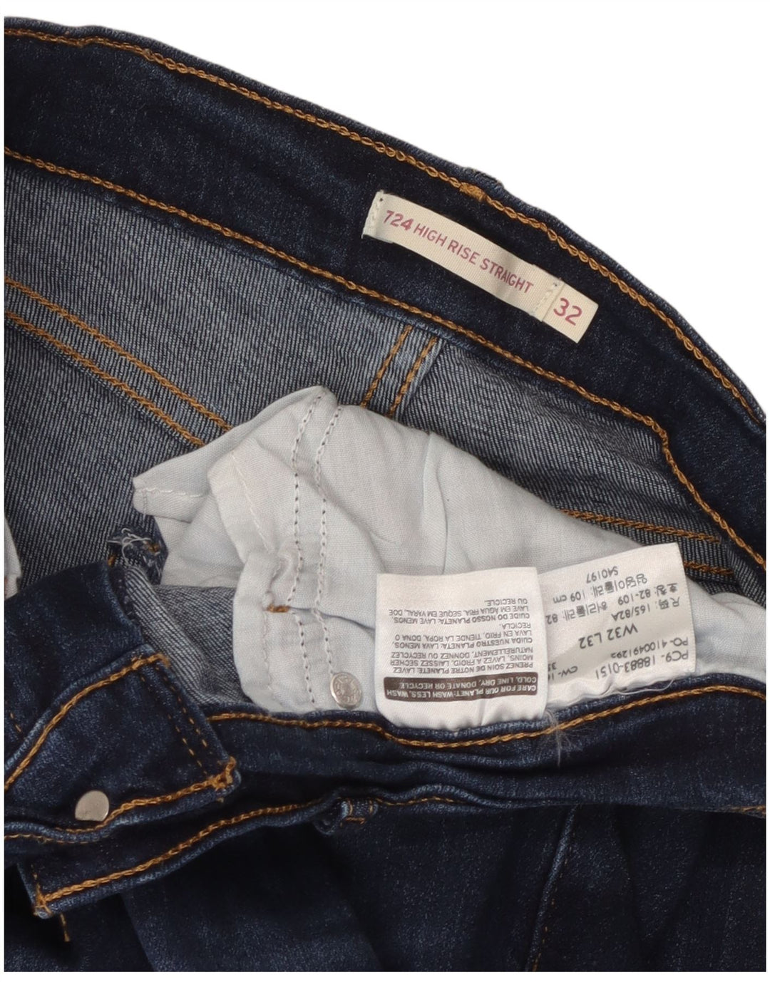 Женские прямые джинсы Levi's 724 с высокой посадкой W32 L32 синие