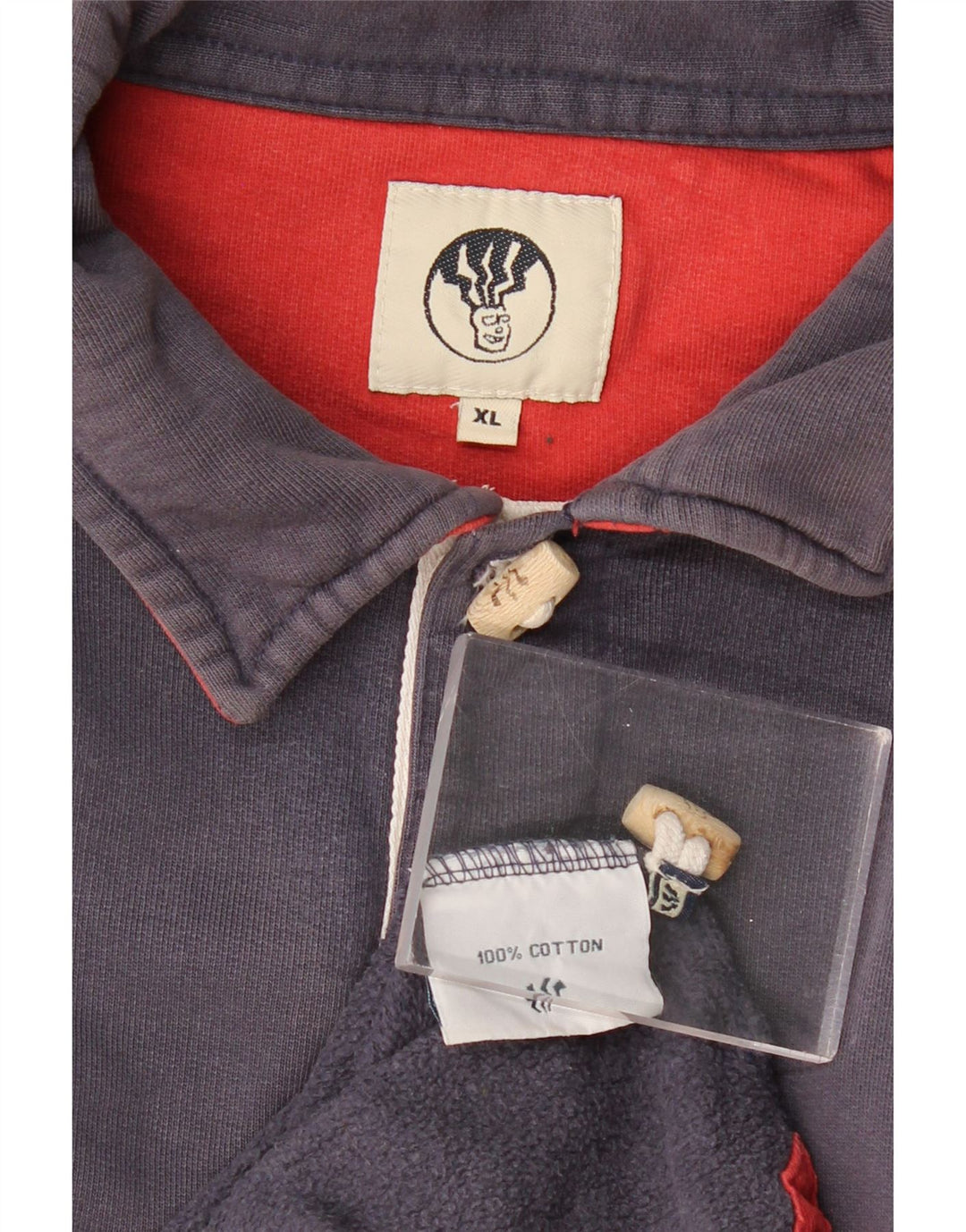 Мужская рубашка поло FAT FACE с длинным рукавом XL, темно-синяя, хлопок