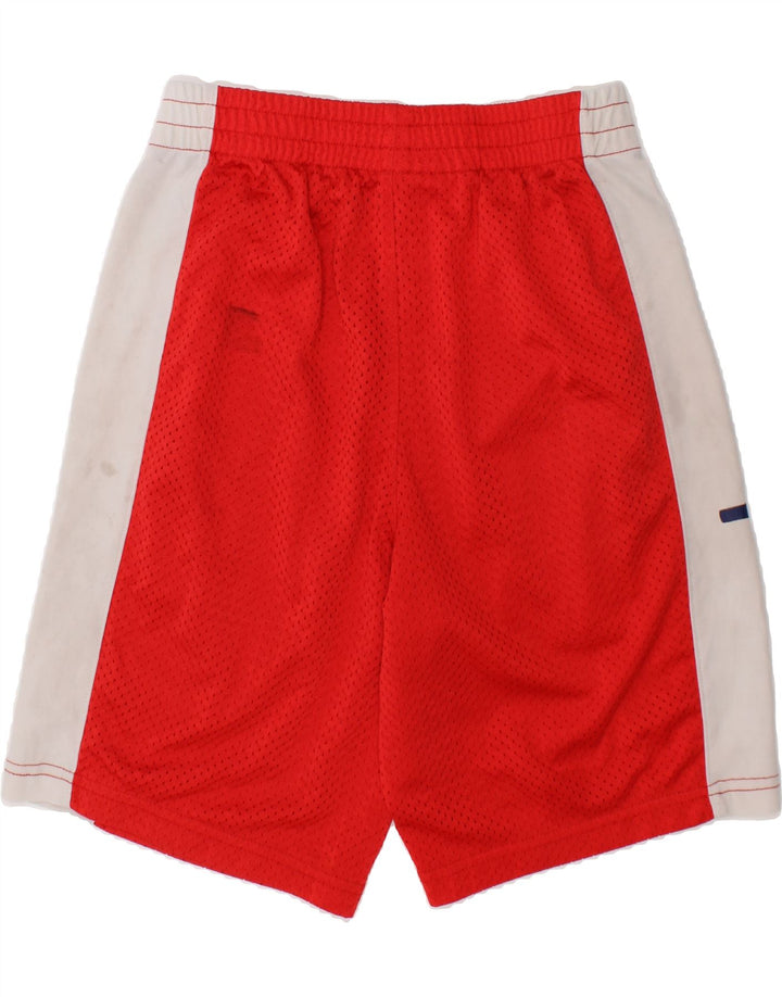 CHAMPION Boys Graphic Sport Shorts 9-10 Years Medium Red Colourblock Vintage Champion and Second-Hand Champion from Messina Hembry 