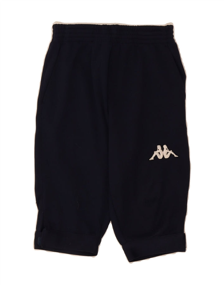 KAPPA Boys Capri Tracksuit Trousers 7-8 Years Medium  Navy Blue Polyester Vintage Kappa and Second-Hand Kappa from Messina Hembry 