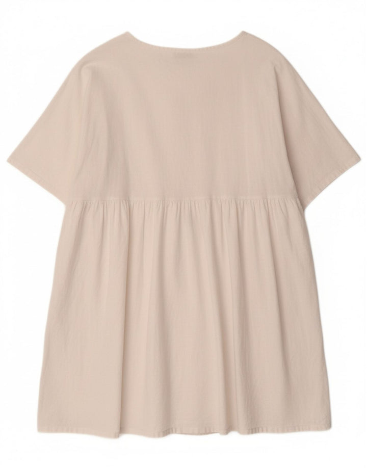 SHEIN Womens Longline Tunic Top UK 16 Large White Linen