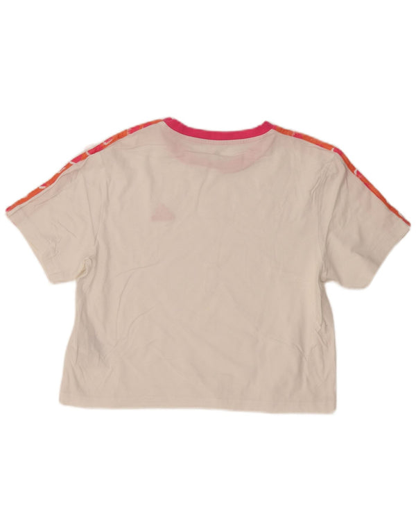 Женская укороченная футболка ADIDAS UK 4/6 XS, белый хлопок