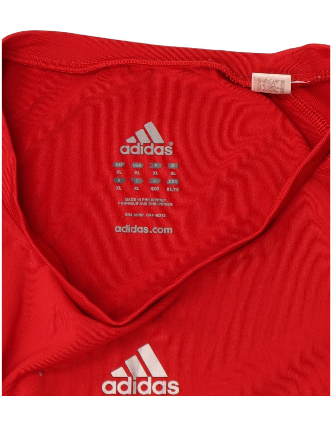 Мужской топ Adidas Climalite с графическим рисунком с длинным рукавом XL, красный полиэстер
