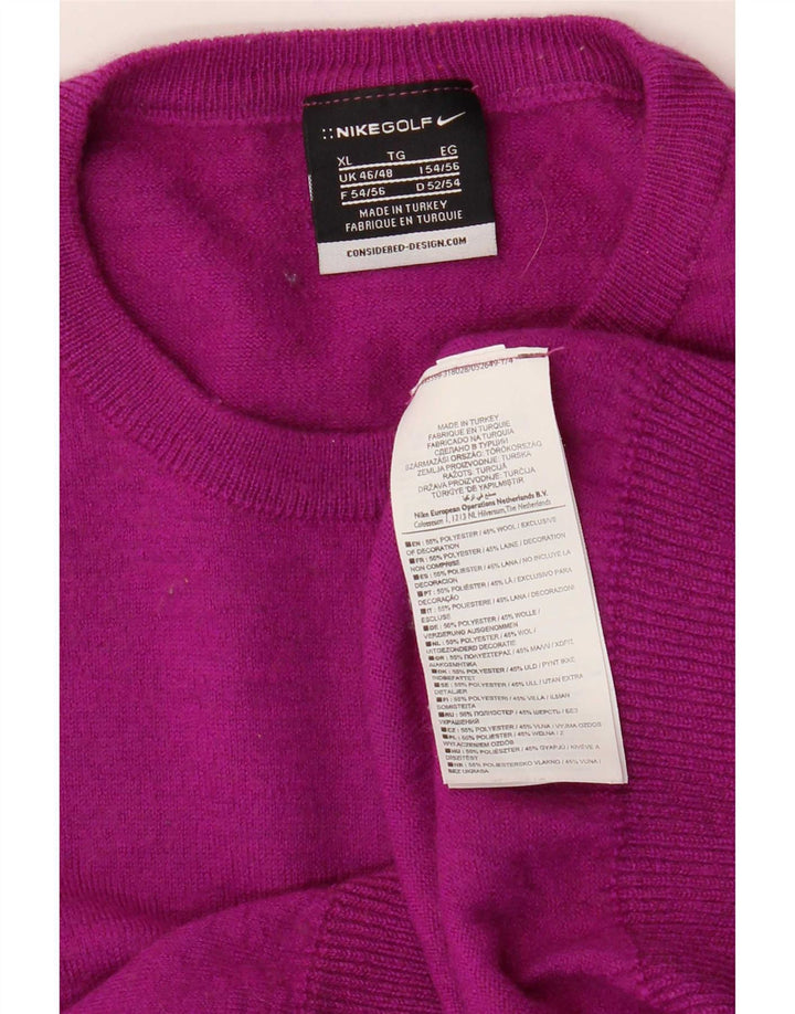 Мужской свитер Nike с круглым вырезом, Великобритания 46/48 XL, розовый полиэстер
