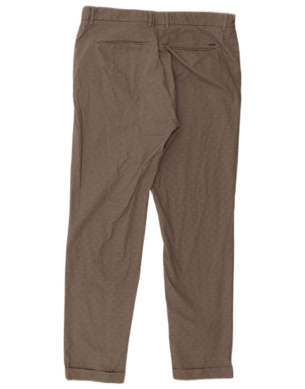 Мужские зауженные костюмные брюки Massimo Dutti EU 42, большие W32 L29, серые в клетку