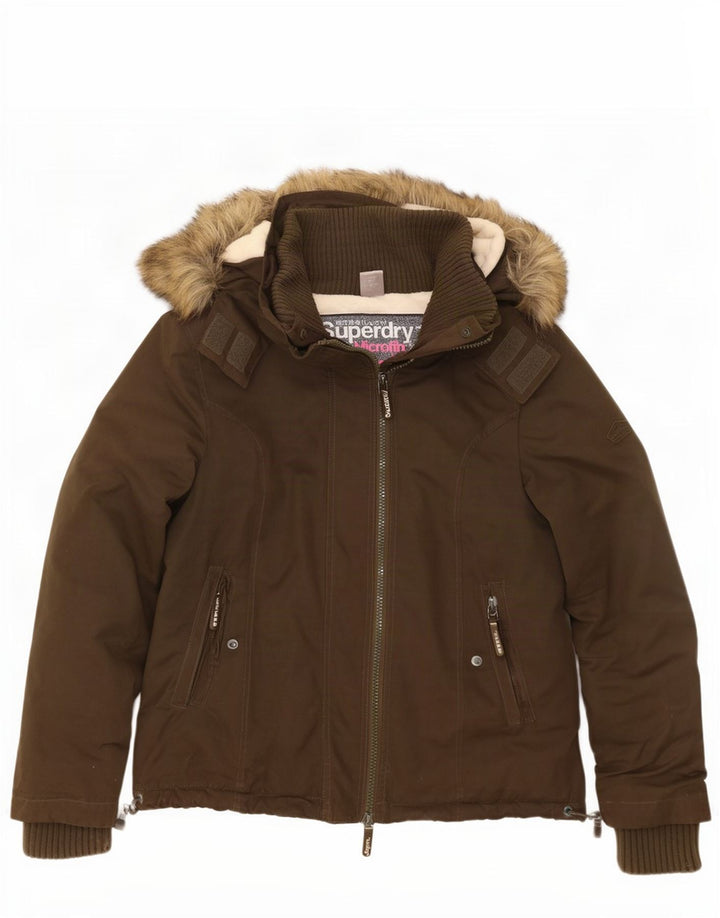 Женская ветровка с капюшоном Superdry UK 18 XL, полиэстер цвета хаки