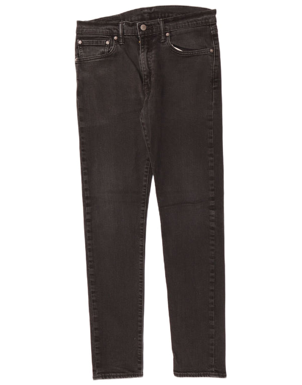 Мужские зауженные джинсы Levi's 512 с высокой талией W32 L34, черный хлопок