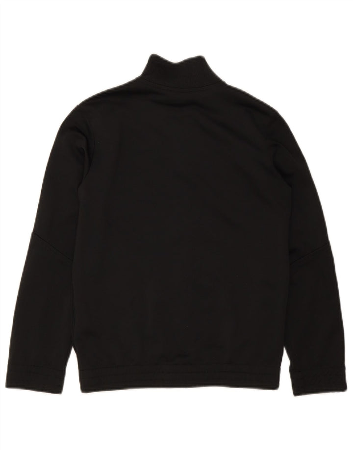 ADIDAS Boys Tracksuit Top Jacket 7-8 Years Black Polyester
