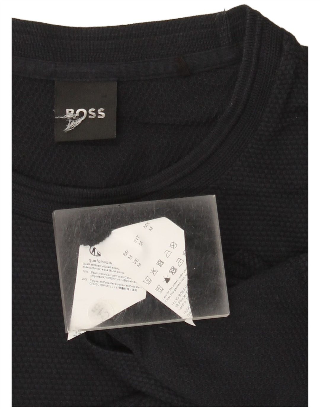 Мужская футболка Hugo Boss, темно-синий, хлопковый топ среднего размера