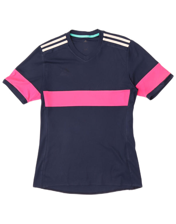 Женская футболка Adidas Climalite Top UK 12 Medium Navy Blue Colorblock