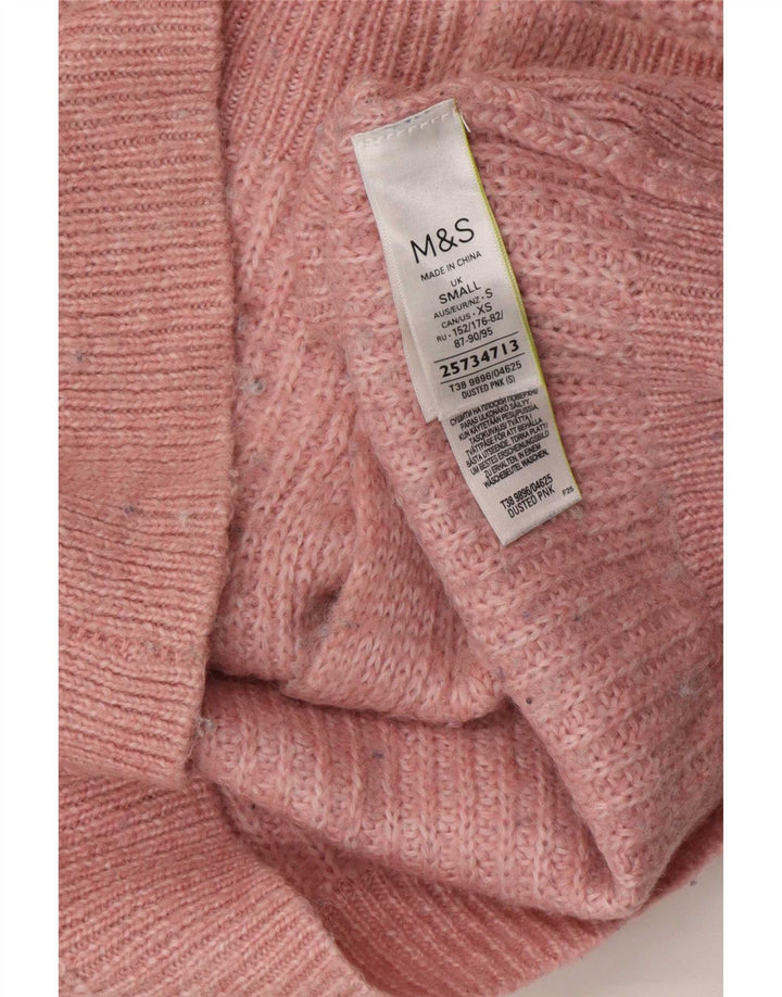 Женский свободный кардиган Marks & Spencer UK 10, маленький розовый акрил