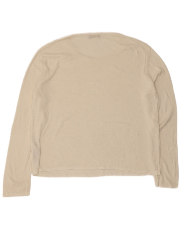 Женский топ Massimo Dutti с длинным рукавом UK 14, средний бежевый, хлопок