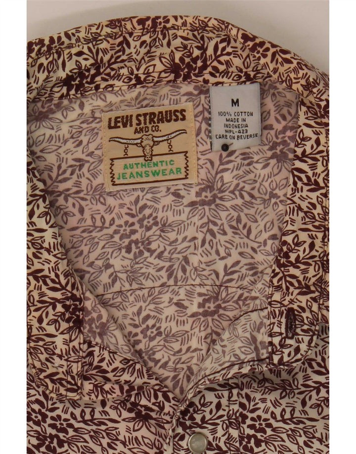 Мужская рубашка Levi's среднего цвета, бордовый, хлопковый с цветочным принтом