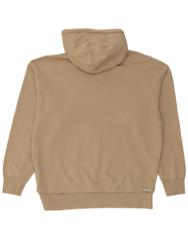 Женский джемпер с капюшоном Puma Oversized с рисунком UK 16, большой размер, бежевый хлопок
