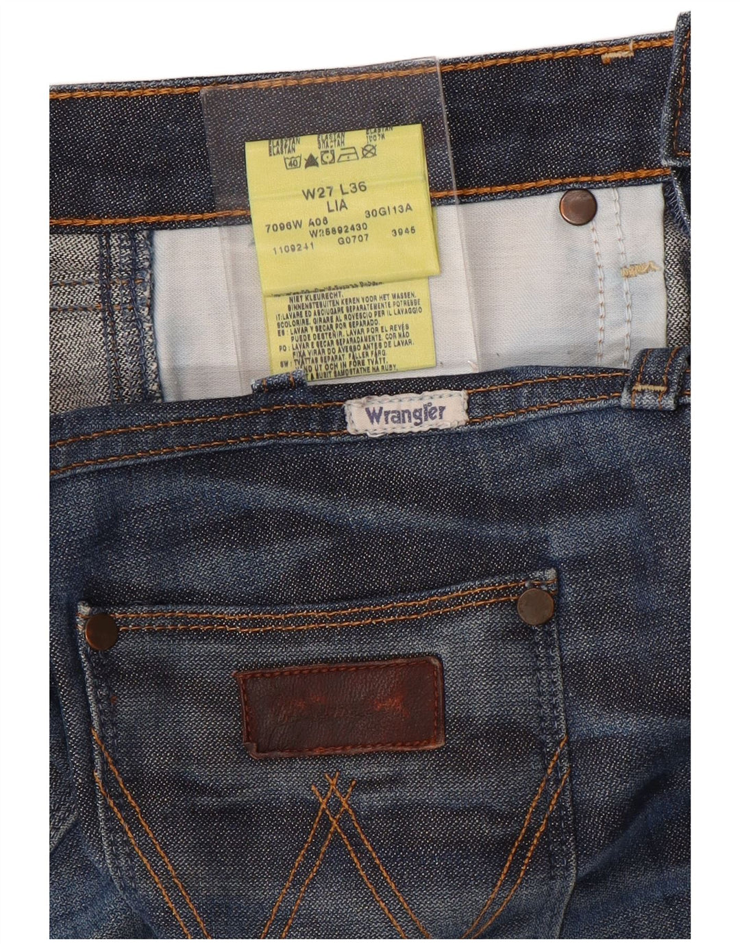 Женские прямые джинсы WRANGLER Lia W27 L36, синий хлопок