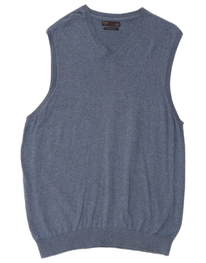 Мужская майка Marks & Spencer, XL, синий хлопок