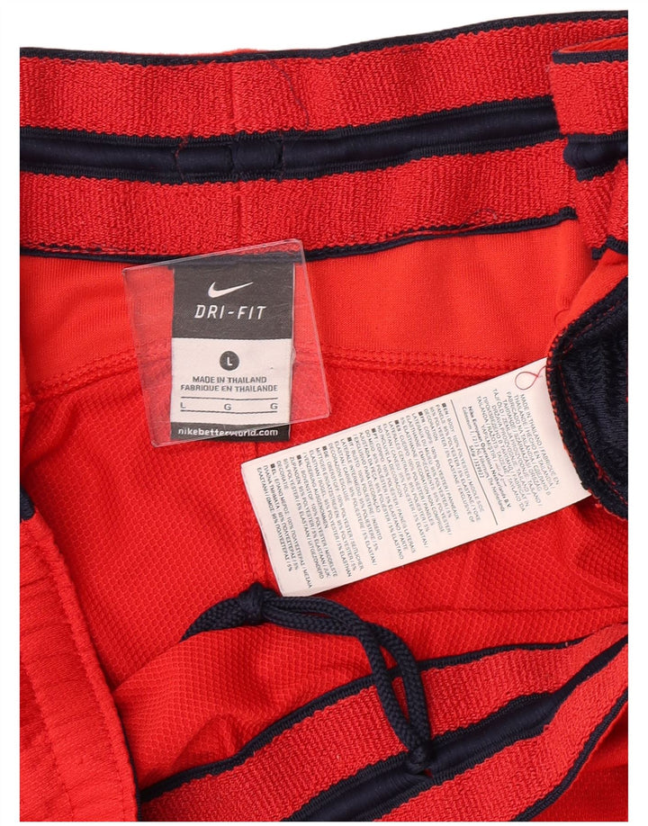 Мужские спортивные шорты Nike Dri Fit, большие красные полиэстер с цветными блоками