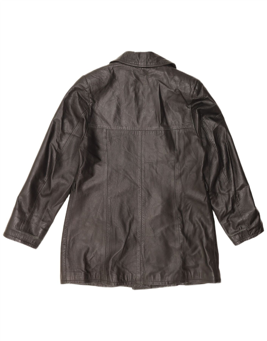 Винтажная женская кожаная куртка UK 18 XL, черная кожа