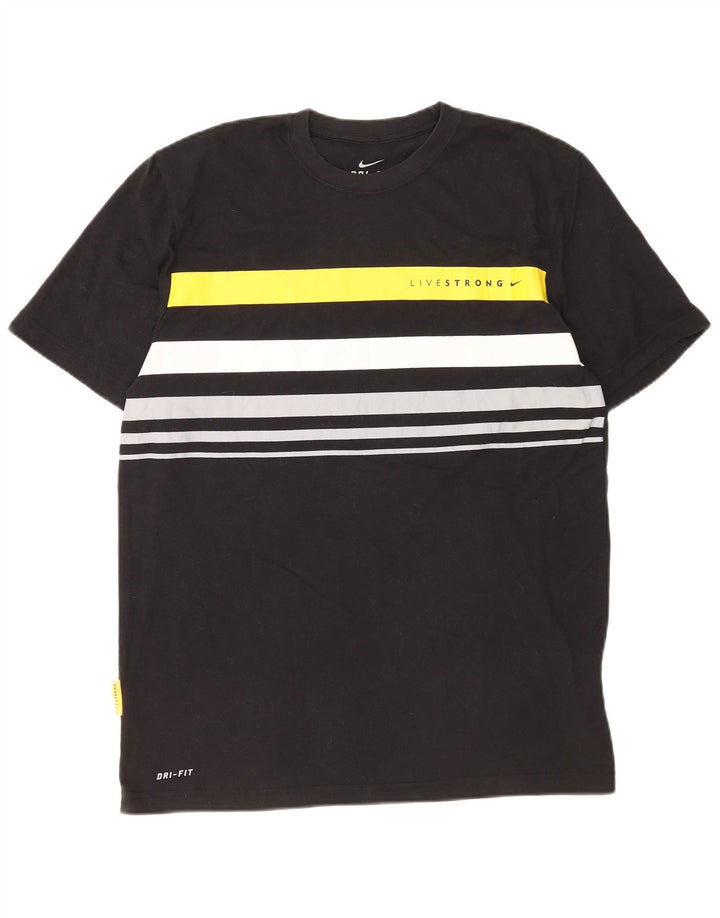Мужская футболка Nike Dri Fit, большой черный полиэстер с цветными блоками