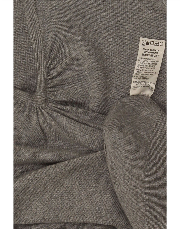 Женский джемпер с v-образным вырезом и рукавами 3/4 Marks & Spencer, Великобритания 14, средний серый цвет