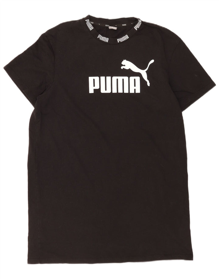 Мужская футболка с рисунком Puma, большая черная хлопковая рубашка