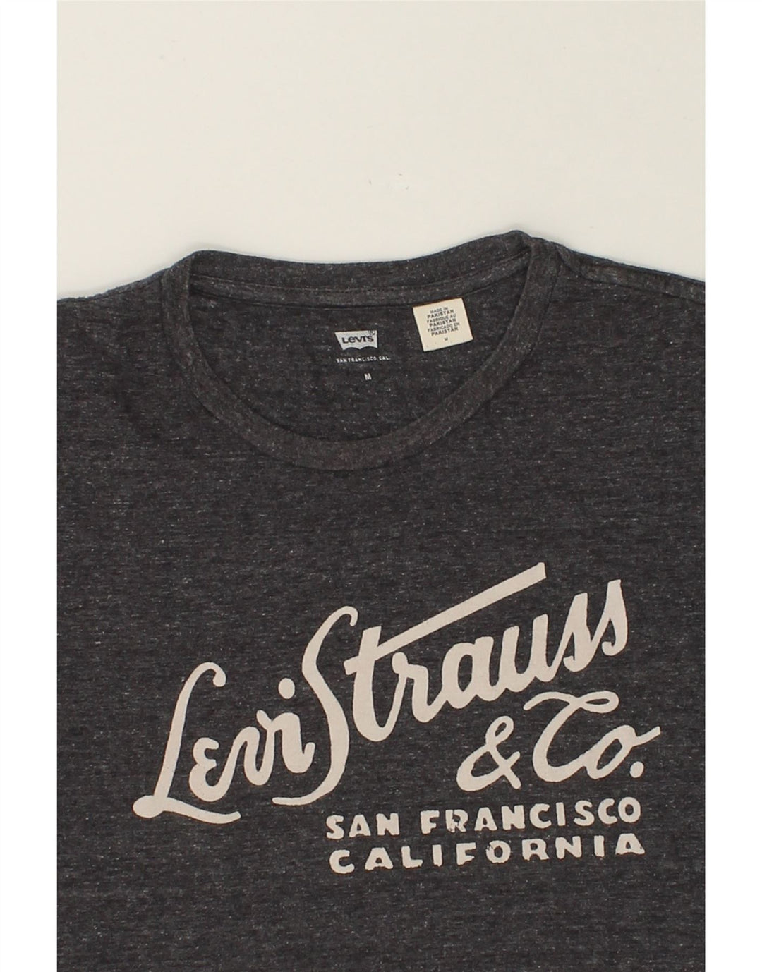 LEVI'S Mens Graphic T-Shirt Top Medium Grey Cotton Vintage Levi's and Second-Hand Levi's from Messina Hembry 