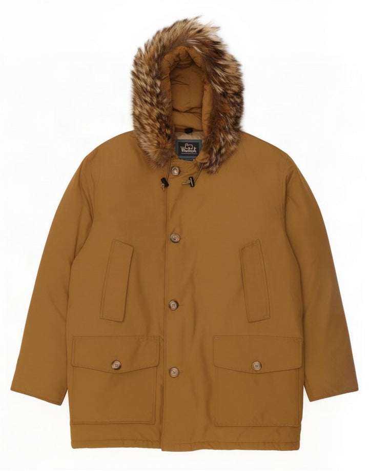 Мужская парка Woolrich с капюшоном UK 40, большая бежевая