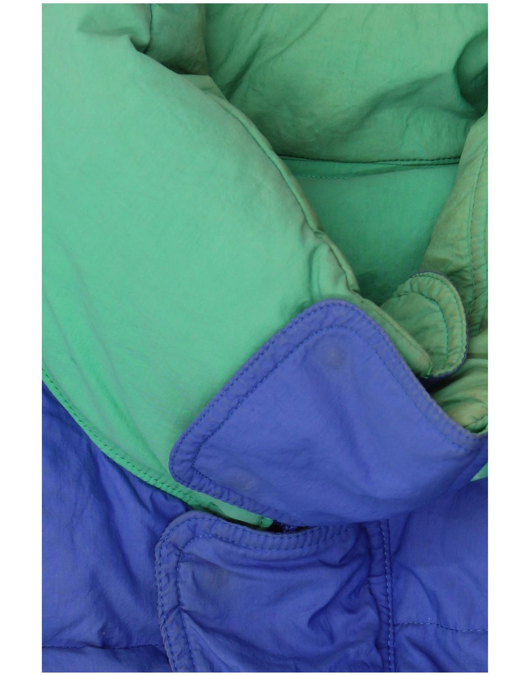 Винтажная мужская стеганая куртка оверсайз, Великобритания, 36, маленькая синяя, нейлон с цветными блоками