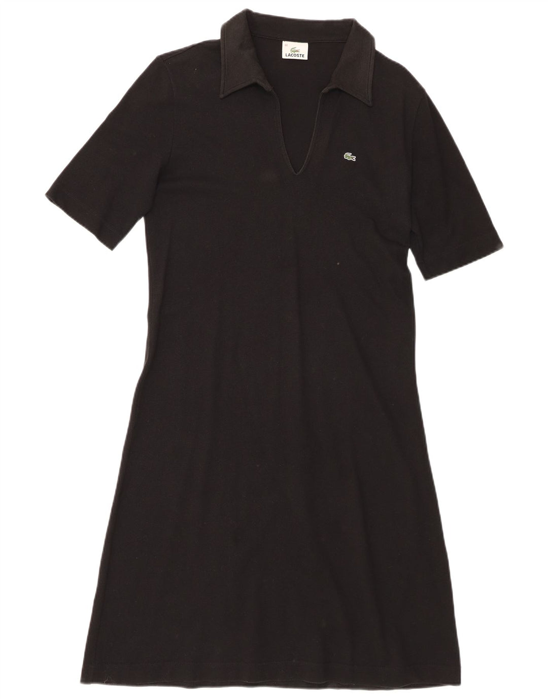 Женское платье-поло Lacoste, размер 44, большое черное, хлопок