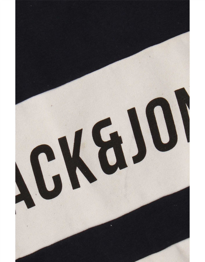 Мужской свитшот с рисунком Jack & Jones, большой темно-синий, цветных блоков