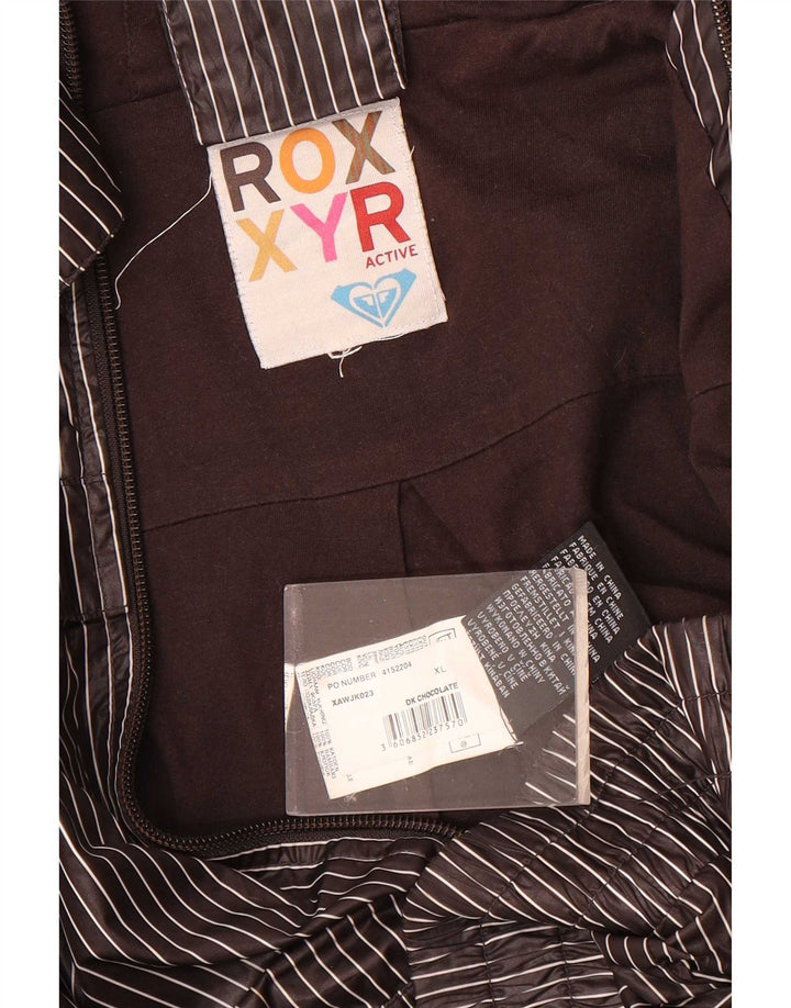 Женский спортивный костюм Roxy с капюшоном, верхняя куртка, Великобритания, 18 XL, серый полиэстер в тонкую полоску