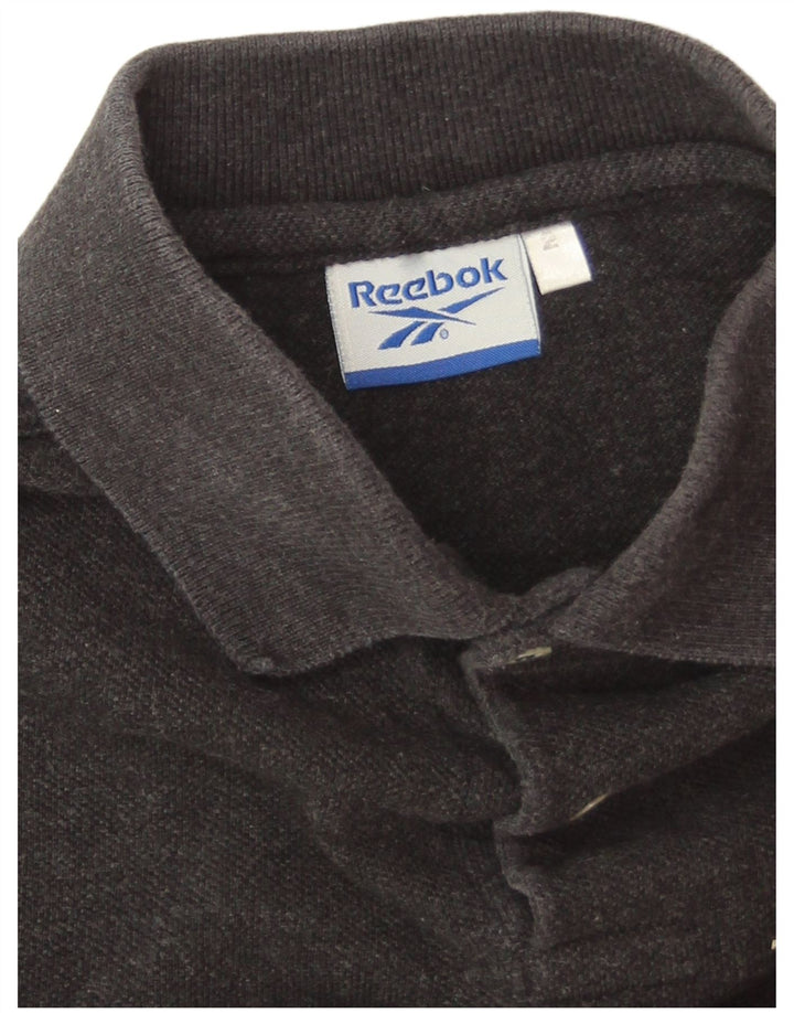 Мужская рубашка-поло Reebok, большая серая, хлопок