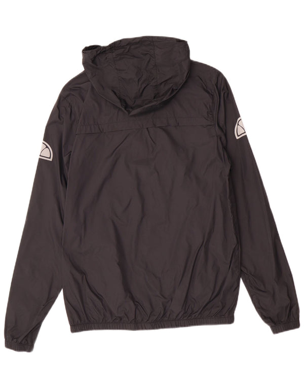 Ellesse Mens Hooded Anorak Rain Jacket UK 34 XS Black Polyamide
