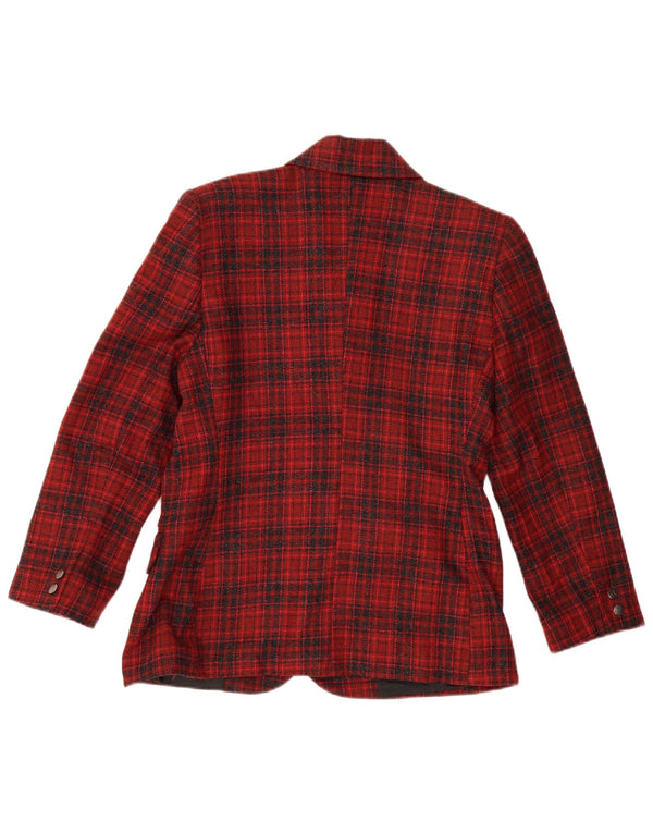 Женский пиджак на 3 пуговицах ALEXANDRA IT 46, шерстяной в большую красную клетку