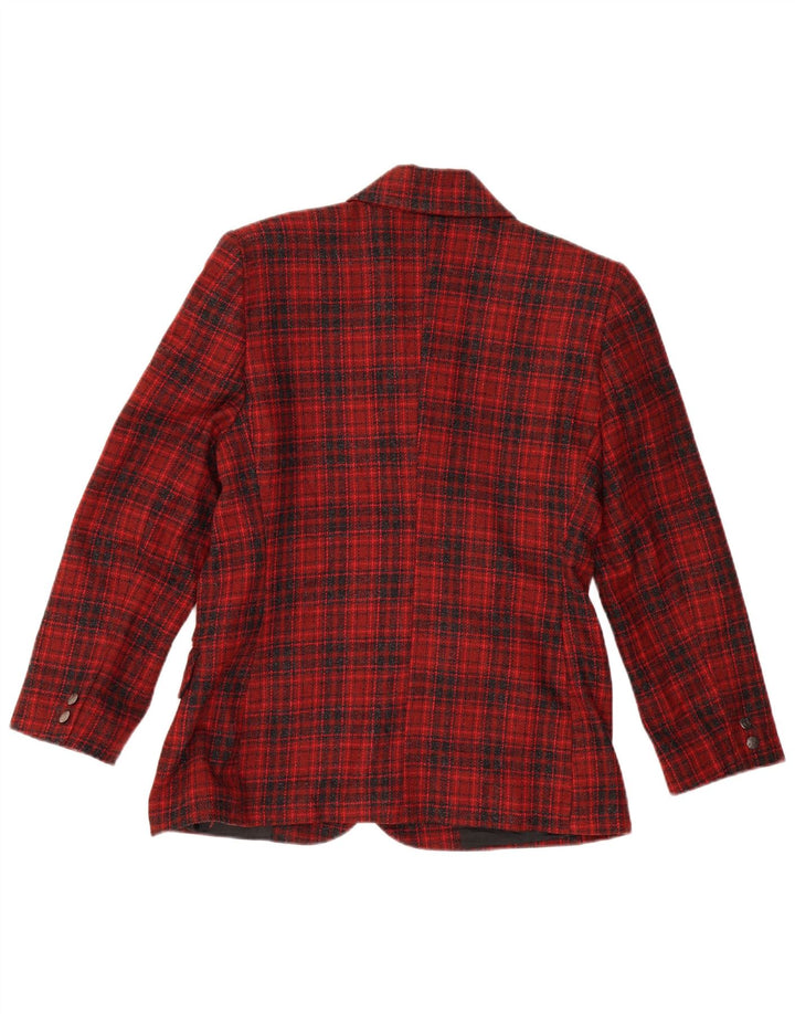 Женский пиджак на 3 пуговицах ALEXANDRA IT 46, шерстяной в большую красную клетку