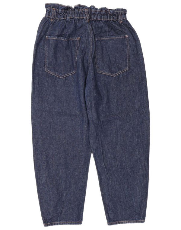 Женские укороченные зауженные джинсы с высокой талией Zara EU 42, большие W32 L24, темно-синие