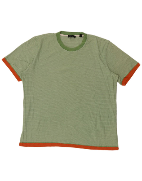 Мужская футболка TED BAKER, размер 5 XL, зеленая хлопковая полоска