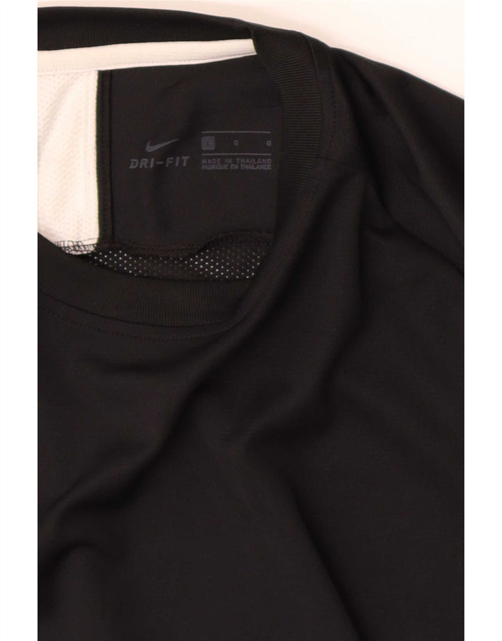 Мужская футболка Nike Dri Fit, большая, черная, с цветными блоками