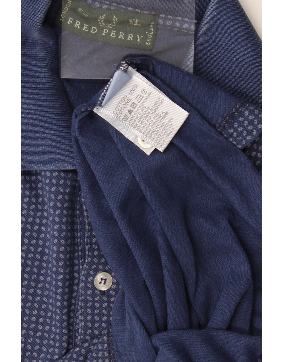 Мужская рубашка-поло FRED PERRY XL, темно-синяя, пятнистый хлопок