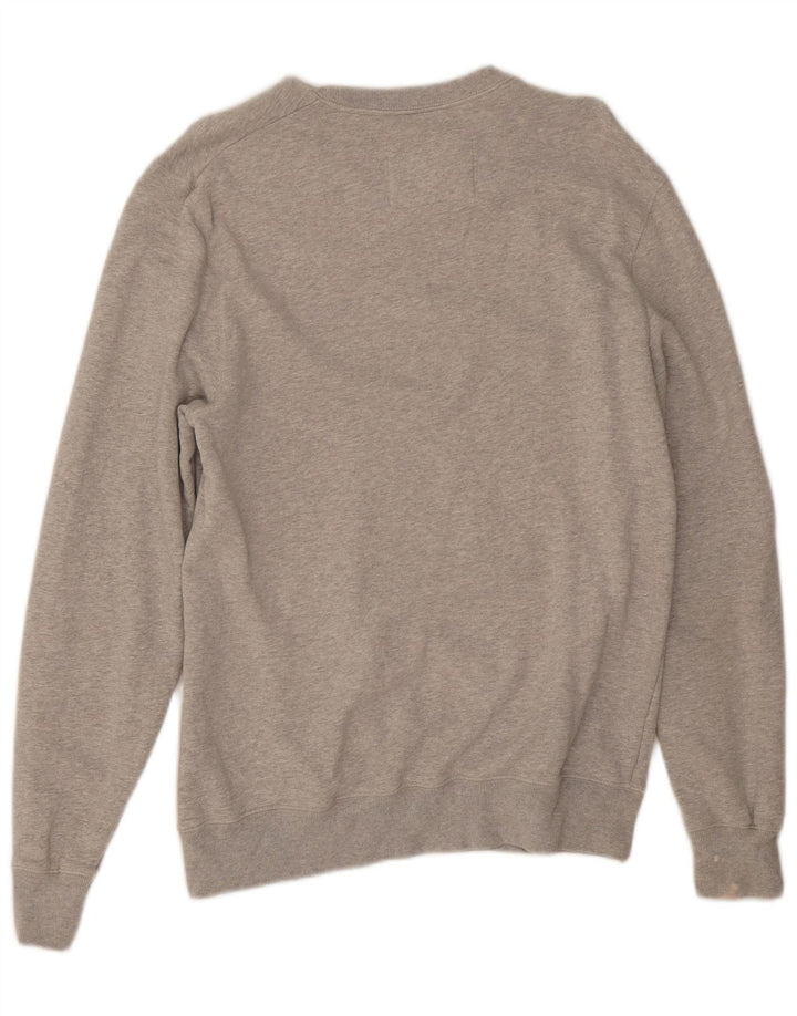 Мужской свитшот с рисунком Jack Wills, хлопковый джемпер среднего серого цвета в крапинку