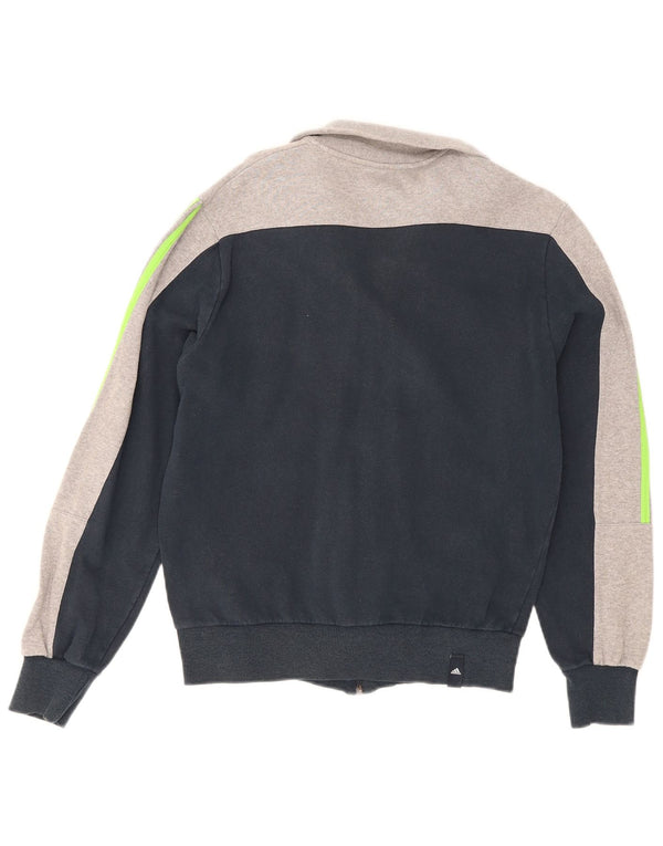 Мужская спортивная куртка Adidas UK 36/38, маленькая, темно-синяя, с цветными блоками